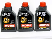 Motul 3 Liter Gear 300 75W90 100% Synthetic Gearbox and Differential Oil 3 x 1L