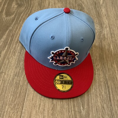 New Era Texas Rangers 59FIFTY Blue/Red Men's Size: 7 3/4 Hat | eBay