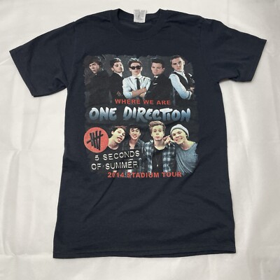One Direction 1D 5 Seconds Of Summer Stadium Tour 2014 Shirt Sz S