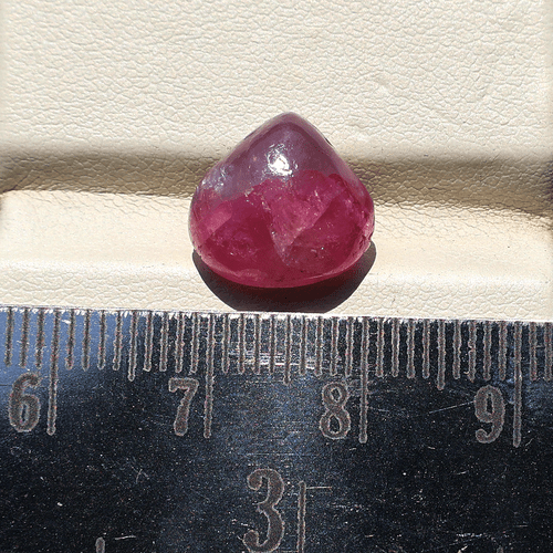 6.8 CT Natural Bi-Color Pink Tourmaline Untreated 11x12mm Pear Cabochon Gemstone - Picture 5 of 10