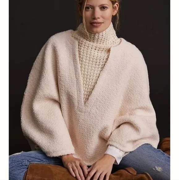 Cream poncho best sale sweater