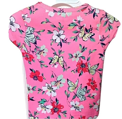 Carter’s Baby Mädchen 6 Monate rosa Blumen Schmetterling Print Pullover S/S T-Shirt neu - Bild 2 von 6