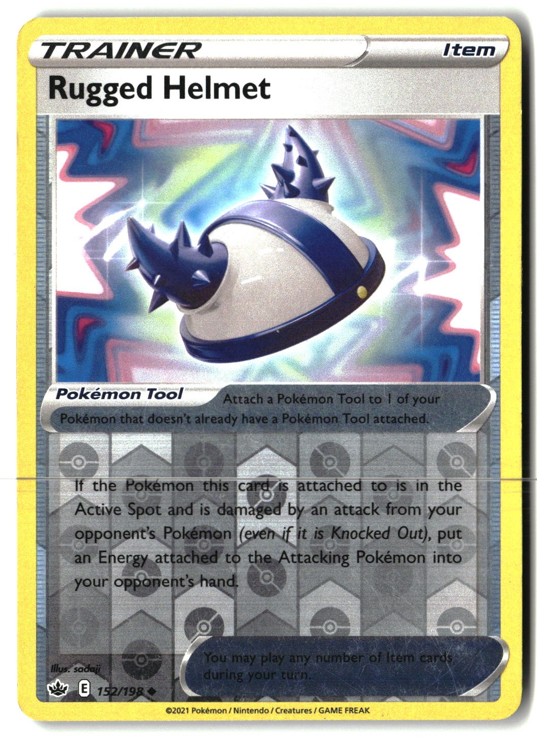 Rugged Helmet 152/198 Uncommon Chilling Reign Pokemon Reverse Holo HP
