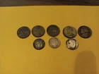 Lot of 8 coins. 5 wartime nickels 3 90% dimes various yrs circulated Roosevelt