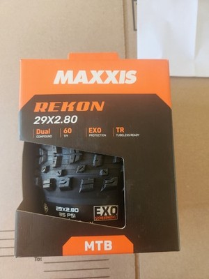 Maxxis Rekon 29x2.8 Mtn Bike Tire, Dual, EXO, TR, 60 TPI Casing, NEW
