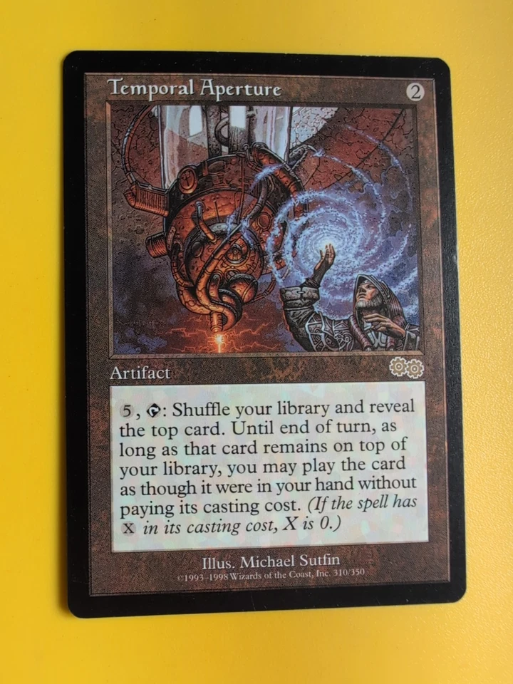 Temporal Aperture. Rare Artifact  MTG Card. Urza's Saga. Old Vintage - Image 4 of 4