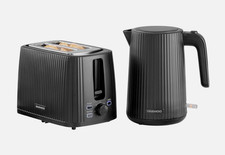 Daewoo Kettle and 2 Slice Toaster Set Grey Matching Kitchen Set (U)