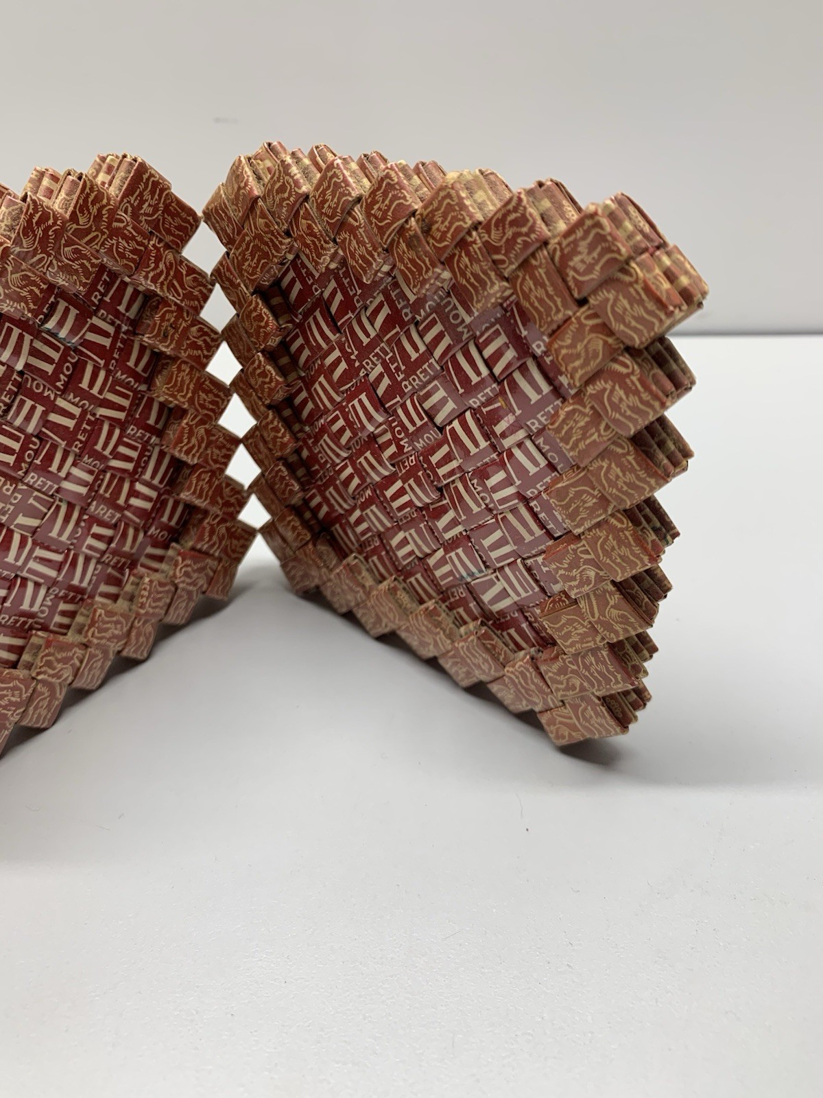 Vintage Prison Art Woven Cigarette Pack Folding Picture Frame