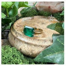 Natural Emerald Ring 925 Sterling Silver Ring Handmade Ring Wedding Ring