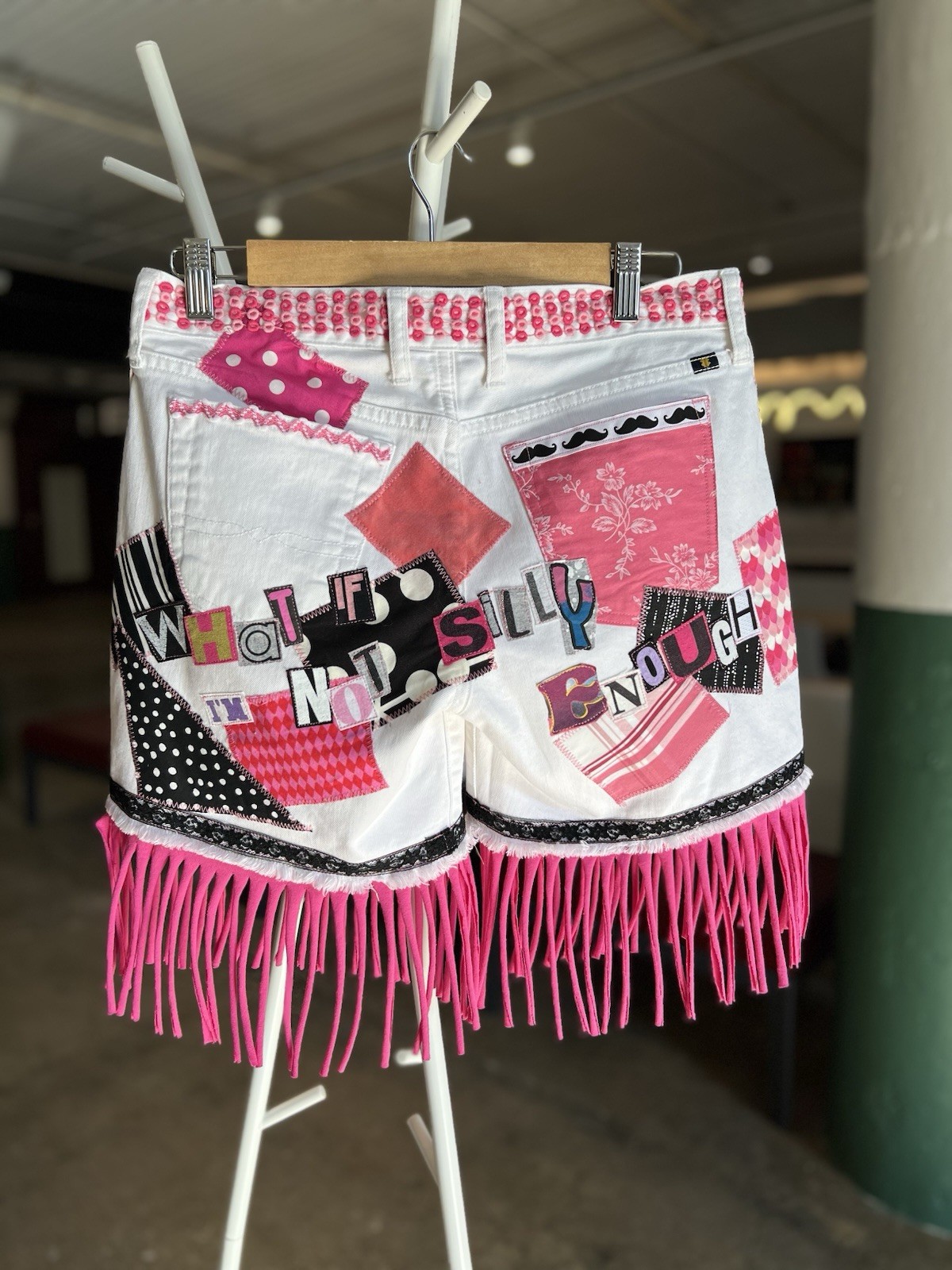 Not Silly Enough Patchwork Upcycled Shorts - image 8