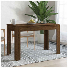Dining Table Brown Oak 120x60x76 cm Engineered Wood Minimalist for Kitchen Use