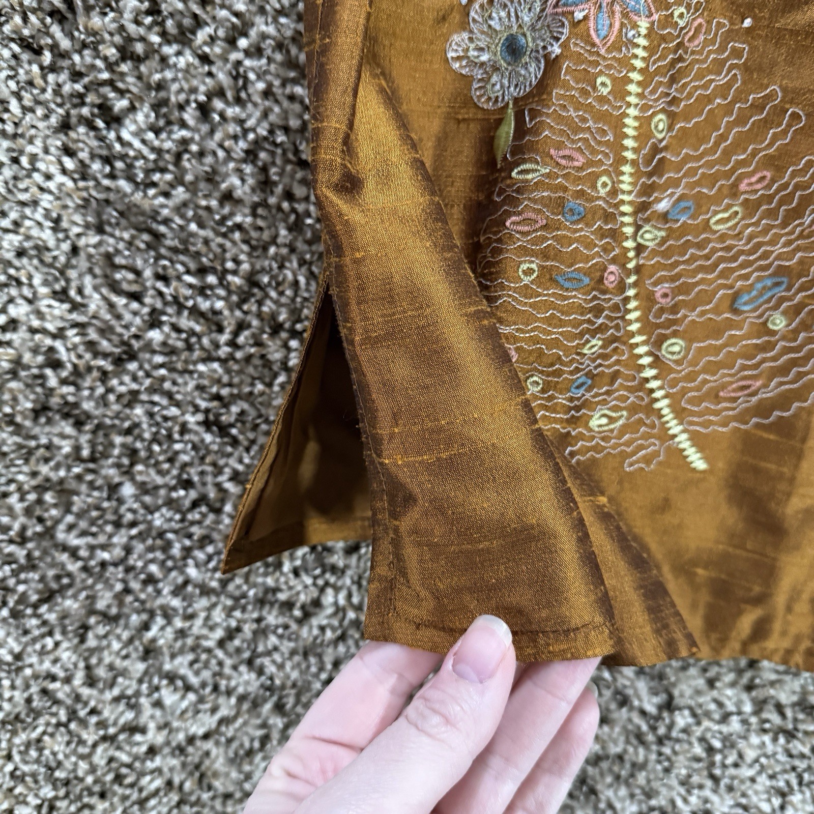 Coldwater Creek Large Silk Embroidered Mandarin C… - image 9