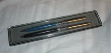 In Case Vintage 2 Paper Mate Double Heart Blue & Black Pen & Pencil Set