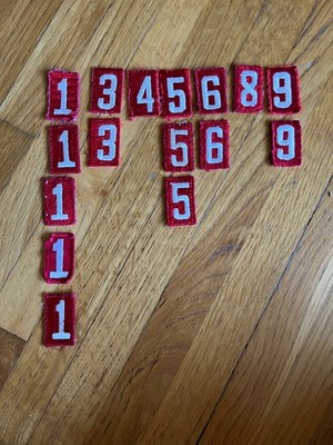 BSA Boy Scouts of America Red/White Troop Number Patches, Pre-owned