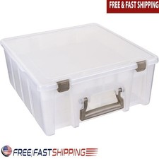 Double Deep Art Storage Box W/ Lift Out Tray Craft Organization Supplies New