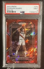 🔥2022 Prizm SHAEDON SHARPE Red Ice Prizm #250 RC PSA 9 MINT Rookie Portland🔥📈