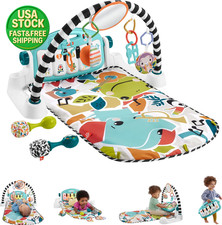 Baby Musical Kick Play Piano Gym Playmat Blue with Rattle Maracas Newborn Toy Se