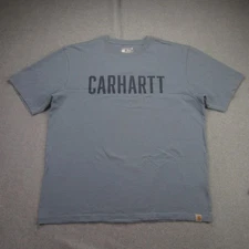 Carhartt Shirt Mens Large Blue Loose Fit Crewneck Short Sleeve Logo Workwear