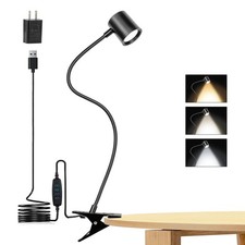 Reading Light, 3 Modes  10 Brightness Clip on Light, Desk Lamp, Eye Caring R...