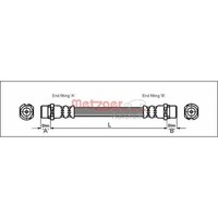 Metzger 4112828 Bremsschlauch FüR Opel Astra G Zafira A T98 F70