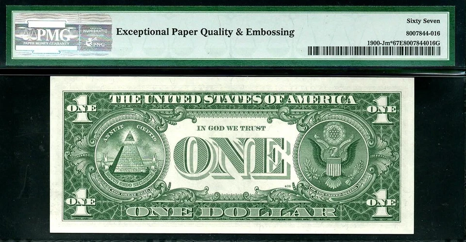 1963* 1900-Jm* $1 Kansas City MULE STAR Great Embossing • PMG 67 EPQ ((TOP POP)) - Image 2 of 2