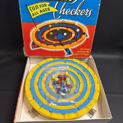 Vintage Stadium Checkers Board Game W. H Schaper Mfg Co. 1952 Complete Game READ