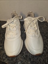DKNY Women's Logo Lace Up Sneakers Bone Color Size 9.5M. Used