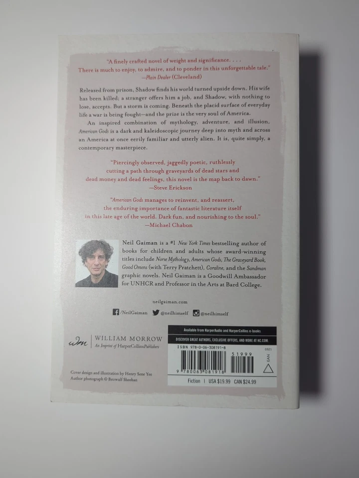 American Gods: The Tenth Anniversary Edition By Neil Gaiman | Signed Foto 2 de 3