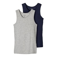 Name IT Jungen Tank Top 2Er Pack Grau/Dunkelblau GrößE 146