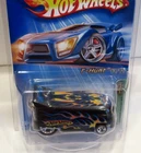 '05 HOT WHEELS TREASURE HUNT BLACK VW DRAG BUS w/ FLAMES REDLINES MINT #13 OF 12