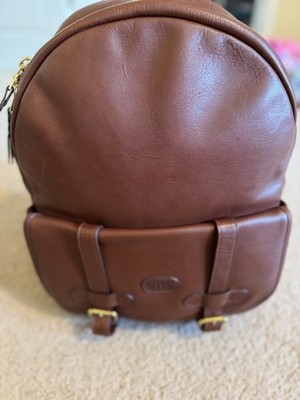 Frank Clegg Hampton Zipper Backpack Chestnut Leather Mint Condition Luxury Bag