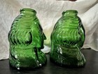 Vintage Wheaton NJ Green Glass George Washington Head Salt & Pepper Shaker Set — photo 4