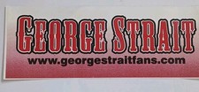 George Strait Bumper Sticker Rare