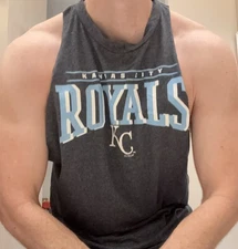 mens -   Sz L Workout  shirt Stringer - MUSCLE CUT - Gains