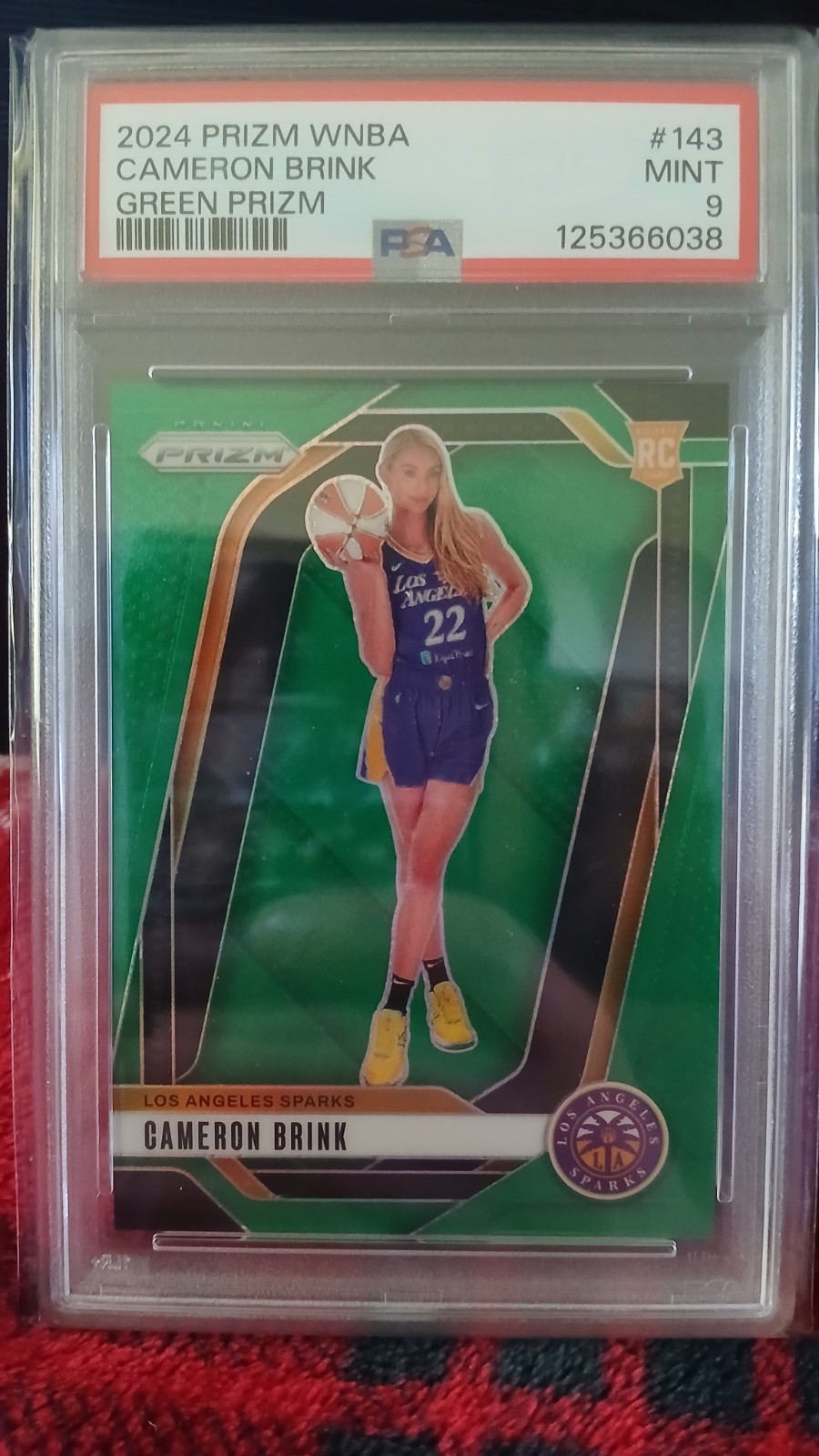 2024 Panini Prizm WNBA - Cameron Brink #143 Green Prizm (RC) PSA 9