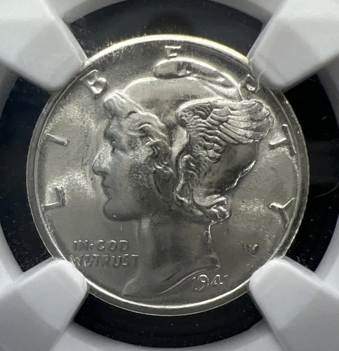 1941 S Mercury Silver Dime Mint State MS 66 MS66 FB