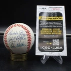Brooklyn Dodgers Greats Signed Baseball Pee Wee Reese +9 Autograph JSA D13941