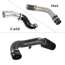 Cold & Hot Side Intercooler Pipe Kit & Air Intake Kit For Ford 6.7 6.7L 17-19