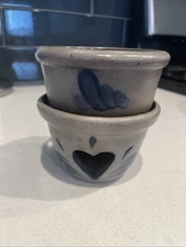 ROWE Pottery Works USA Tart Warmer Melter Candle Holder Heart 1993
