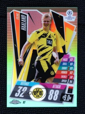 2020 Topps Chrome Match Attax UEFA Champions League 21/99 Erling Haaland #92 3u4