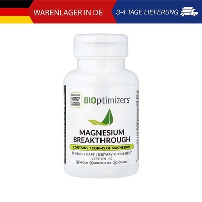 BIOptimizers, Magnesium Breakthrough, Ergänzungsmittel mit Magnesium, 50 pflanzl