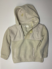 Abercrombie Kids Sherpa Hoodie Size 7/8 Relaxed Fit Cream Quarter Zip READ