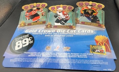 2000 McDonald's Store Display Sign Pacific Prism Hockey Gold Crown Promo Card