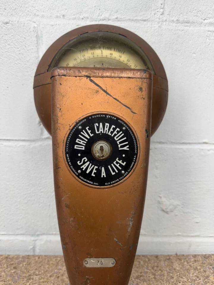 Parquímetro Duncan vintage original naranja quemado sin llave sin probar  Foto 4 de 4