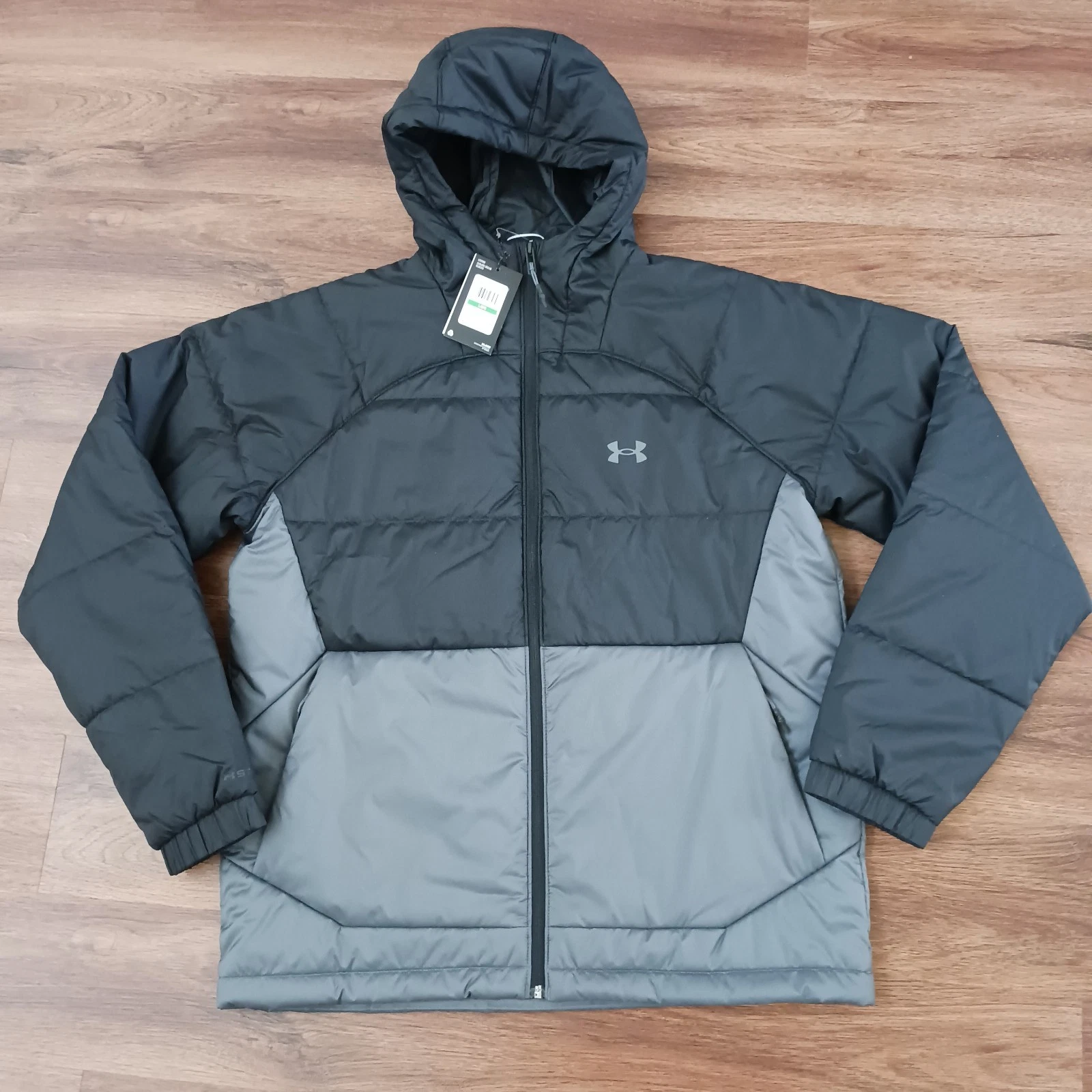Under Armour Storm Insulate Hooded Jacket Black/Pitch Gray 1372655 Men’s Size L