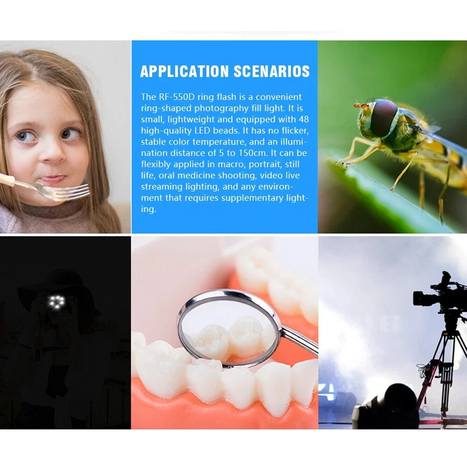 LED Ring Flash Light for DSLR Camera with LCD Control & Color Filters - Image 3 of 3