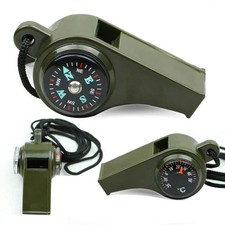 3X Very Loud Keychain Whistle With Compass for Outdoor Sports, Hiking, Camping