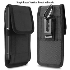 Vertical Cell Phone Holster Pouch for iPhone Samsung Wallet Case With Belt Clip