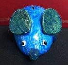 Vintage Carnival Prize Chalkware / Plaster Piggy Bank Mouse Painted Mid Century — photo 6