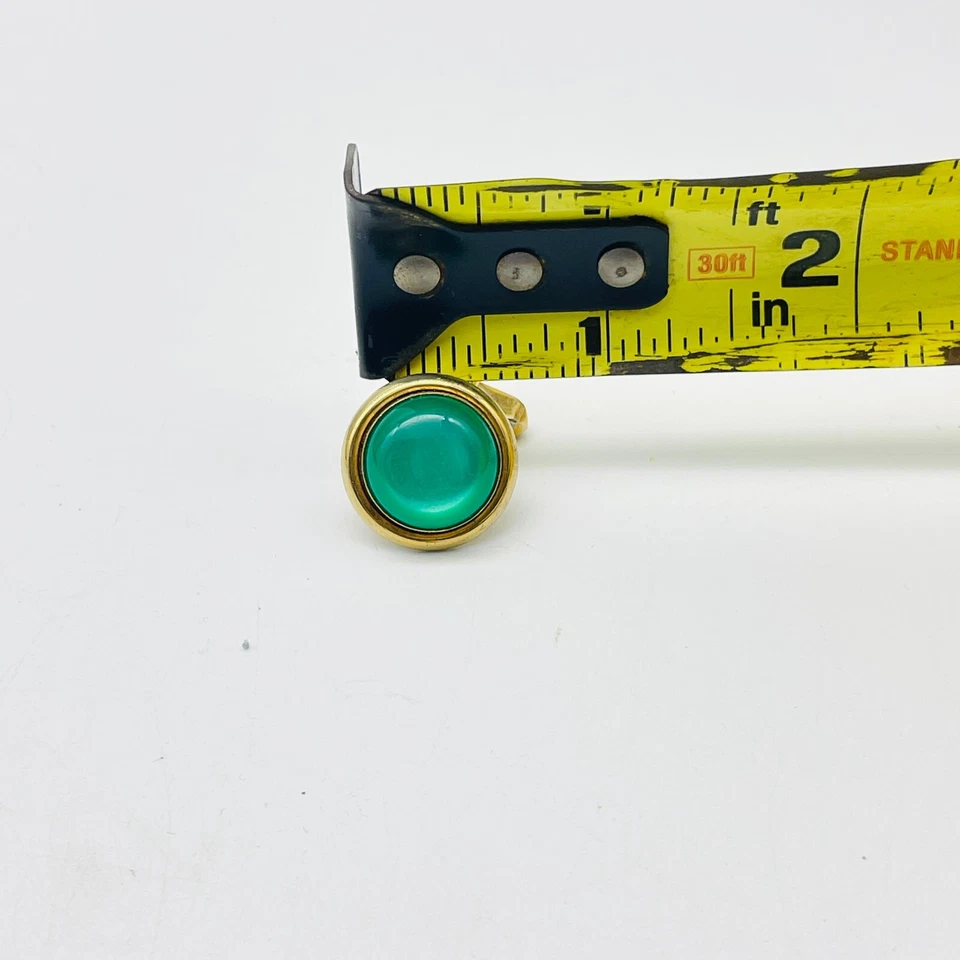 Lote de 3 gemelos tono dorado cuadrados de cuentas verdes imitación ojo de tigre trapecio Foto 4 de 4